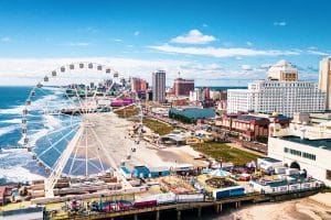 Atlantic city waterline aerial view AC is a tourist city in New Jersey - Digital Wager Wire Atlantic City Boardwalk