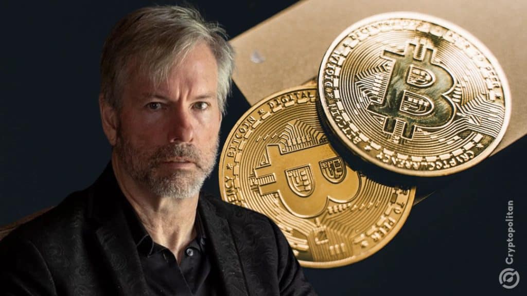 bitcoin for michael 1 - Digital Wager Wire Portrait of a middle-aged man with gray hair and beard beside overlapping gold Bitcoin coins, suggesting cryptocurrency theme.